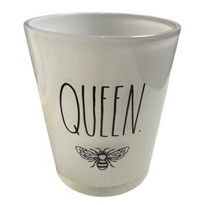 Rae Dunn Queen Bee Makeup Cup Organizer Holder‎ Frosted Glass
